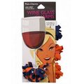 Pom-charms  Wine Glass Charms - Fanta Orange/Navy Blue